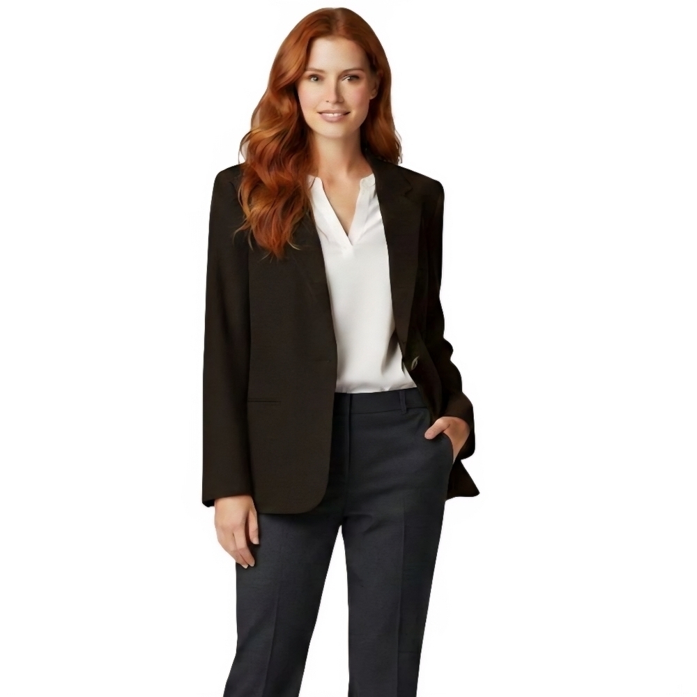 Sag Harbor Vintage Brown 100% Pure Wool One Button Blazer Size 12